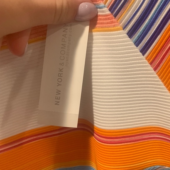 New York & Company Multicolored Striped Cocktail Dress - Picture 3 of 6